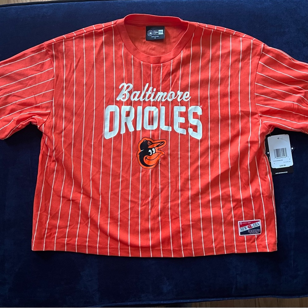 New Era Women's Baltimore Orioles Orange Throwback T-Shirt size med